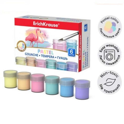 Picture of EK POSTER PAINT 6 PASTEL COLOURS 20ML